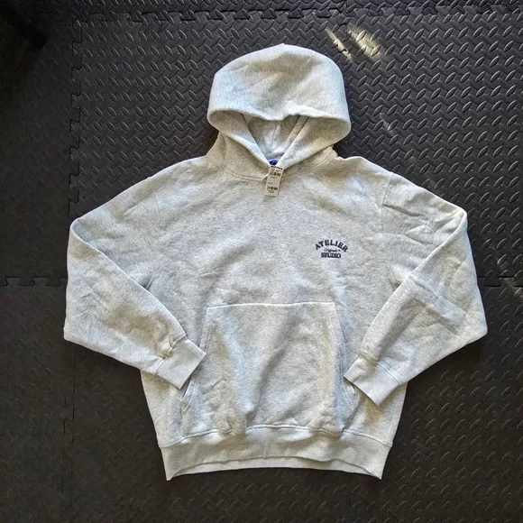 Men's Jack & Jones Light Gray Atelier Studio Hoodie XL - Picture 5 of 8